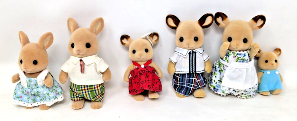 Sylvanian families calico critters Buckley Red deer family Kangroo dad daughter